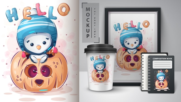 Pinguino in zucca - poster e merchandising