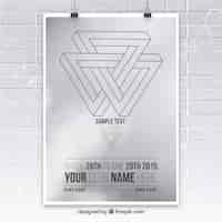 Free vector penrose triangle poster mockup