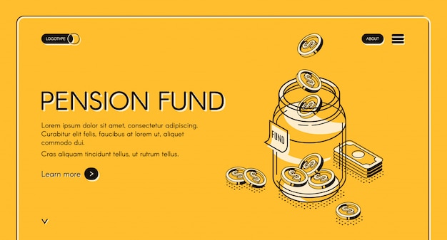 Бесплатное векторное изображение Пенсионный фонд рисованной целевой страницы