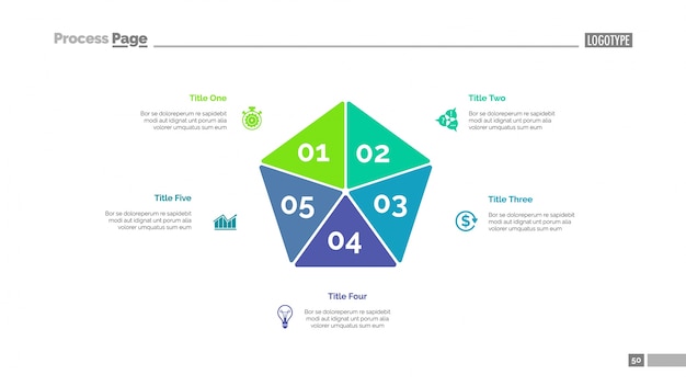 Шаблон слайдов диаграммы Пентагона