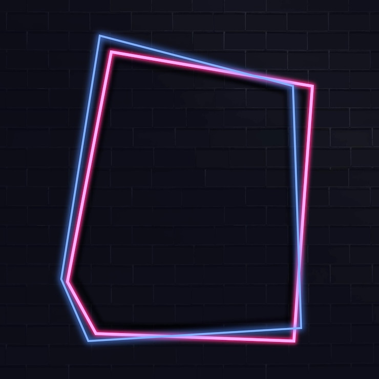 Free Vector pentagon neon frame on a dark background vector