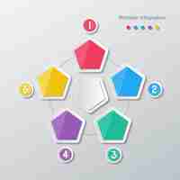 Free vector pentagons colors in an infographic