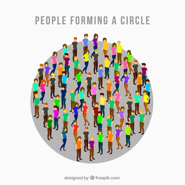 Free vector peolpe talking and forming a circle