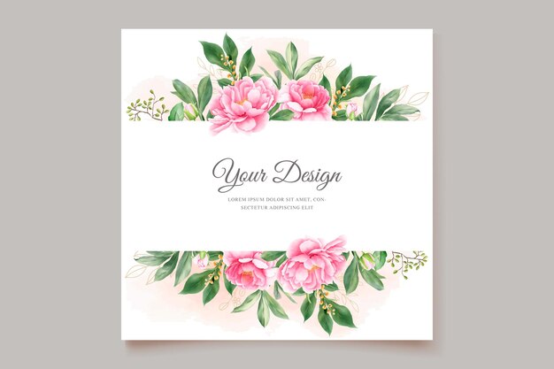 peonies floral invitation card set