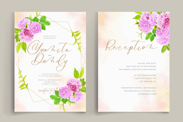 Free vector peonies ornament background and frame card design