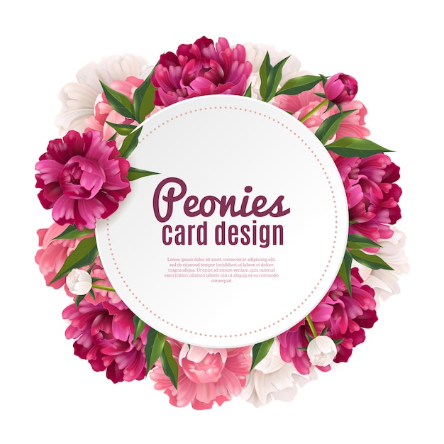 Free vector peony frame card