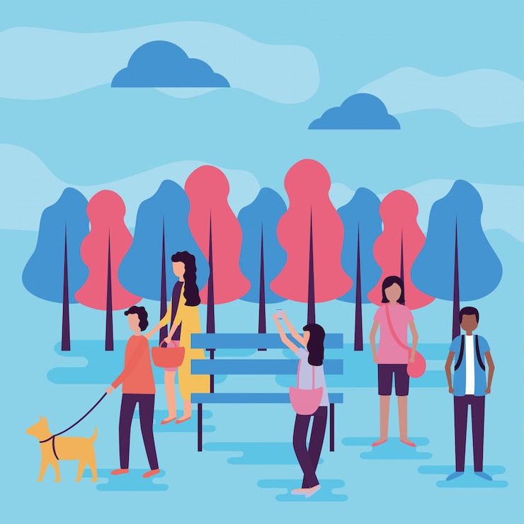 Free Vector people activities outdoors