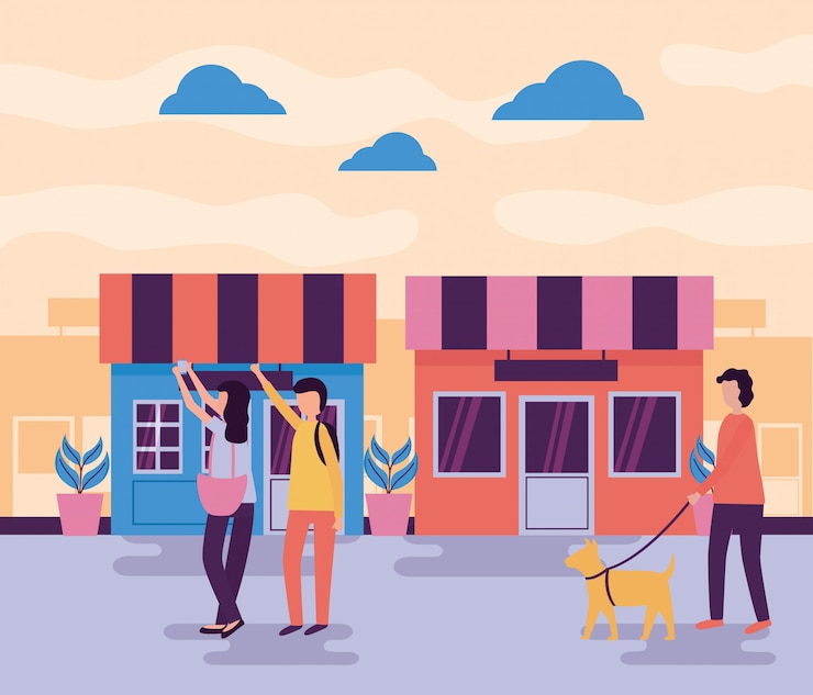 Free Vector people activities outdoors