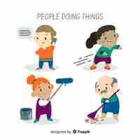 Free vector people activities