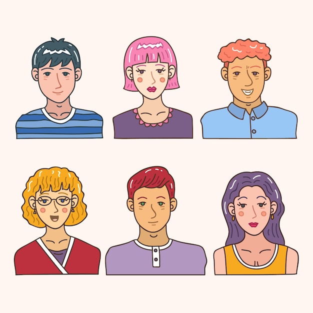 Free vector people avatar concept for illustration design