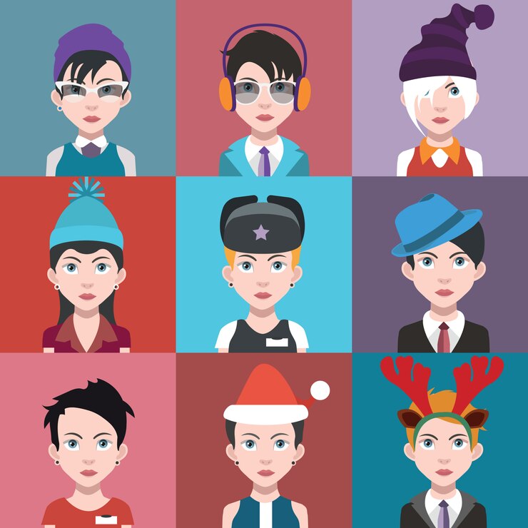 Free Vector people avatars collection