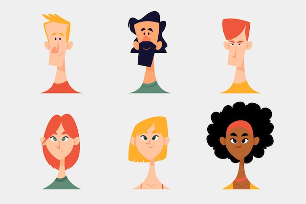 Free vector people avatars concept illustration