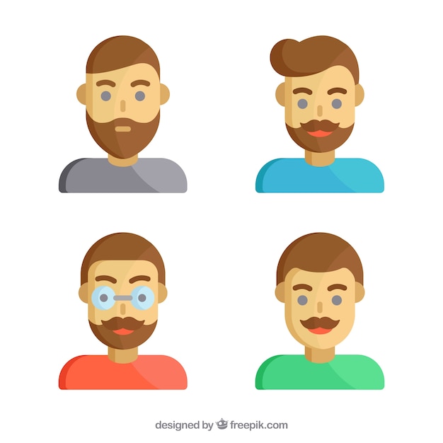 Free vector people avatars, flat user face icon