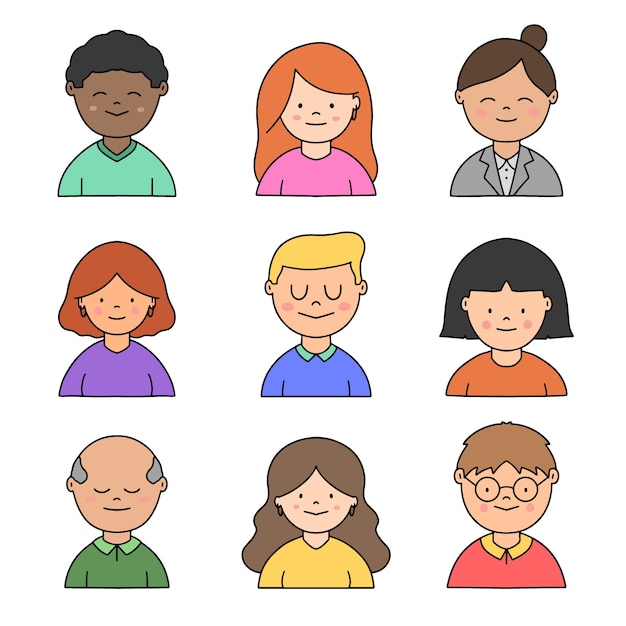 Free vector people avatars pack