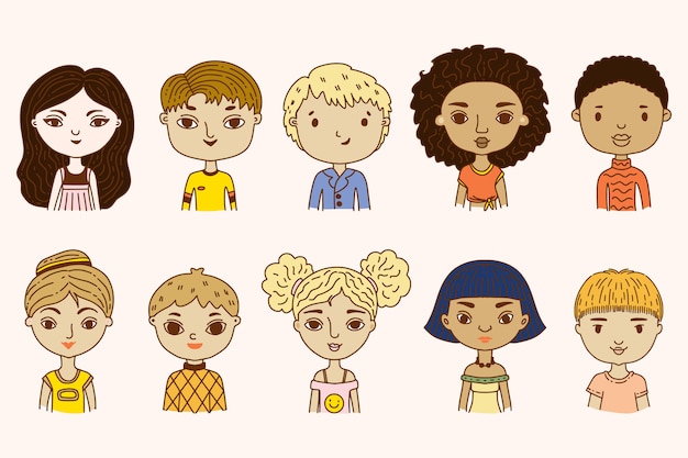 Free vector people avatars set