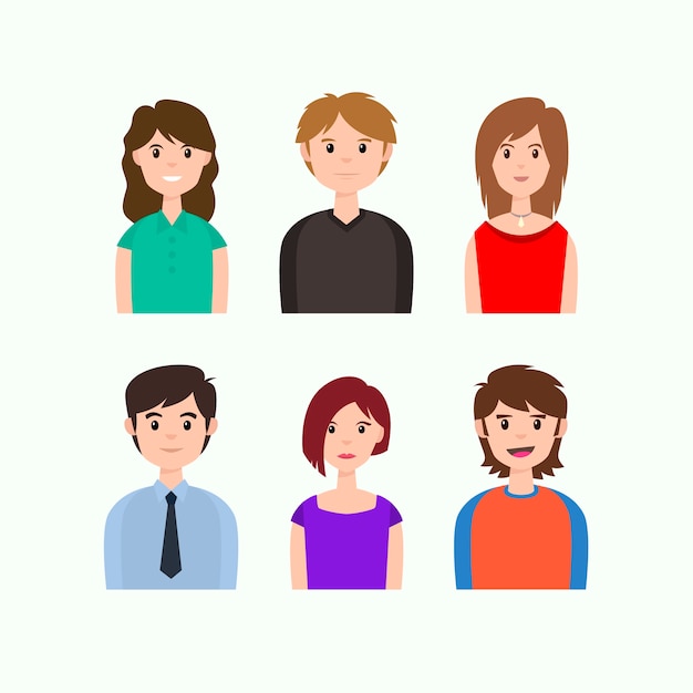 Free vector people avatars wearing office and casual clothes