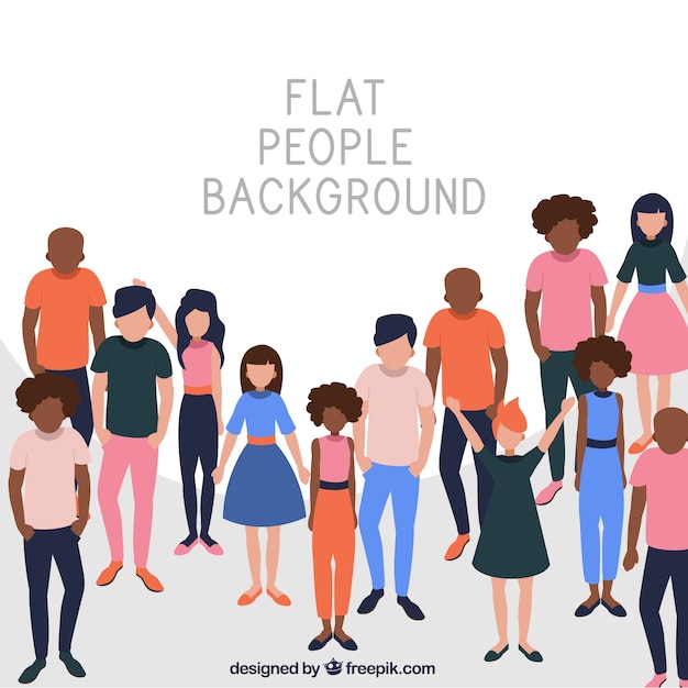 Free vector people background with variety of races