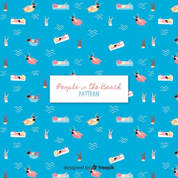 Free vector people at the beach pattern