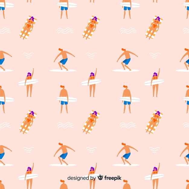 People at the beach pattern