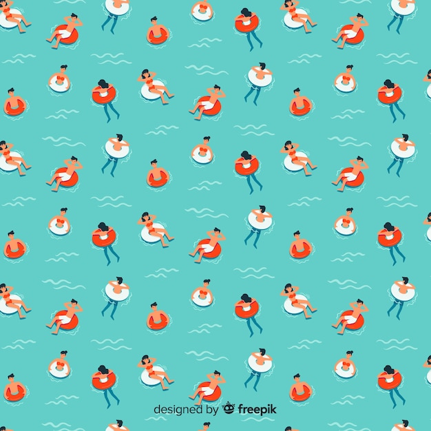 People at the beach pattern