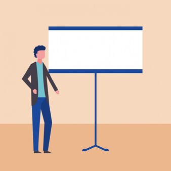 person presenting clipart Free vector people business in office