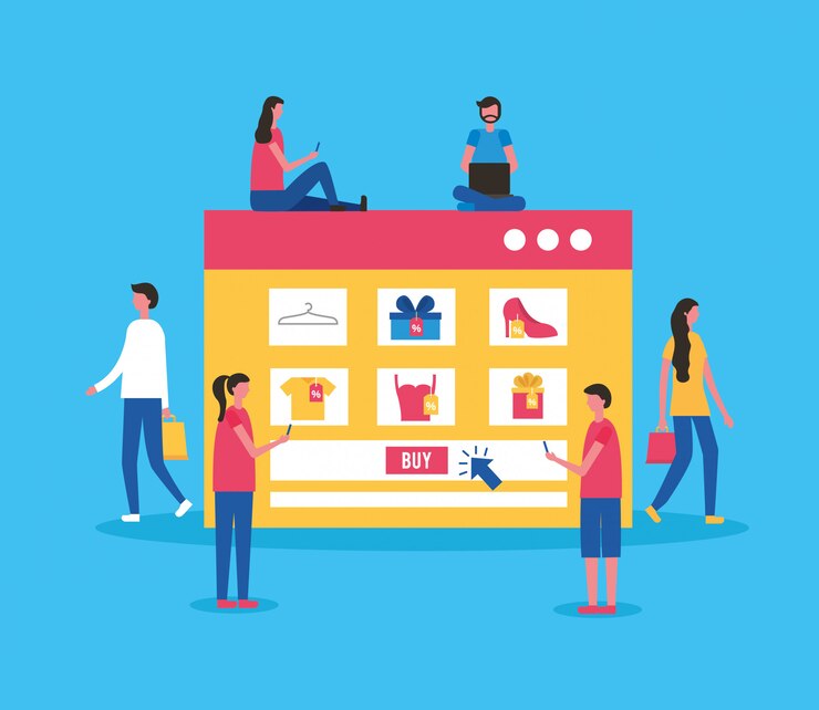 People buying online