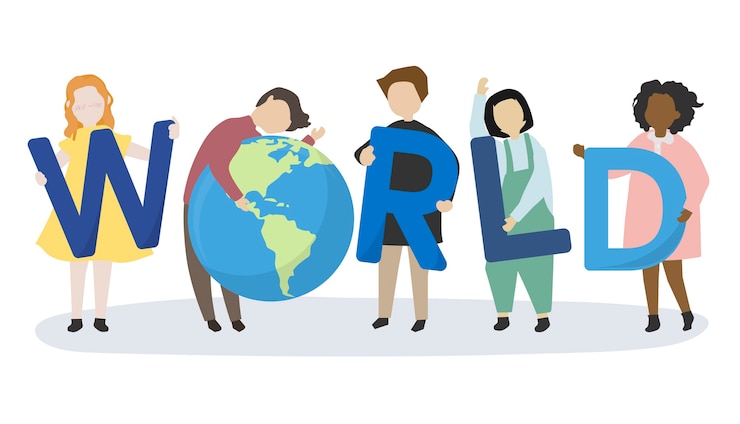 Free Vector people caring about the world and the environment