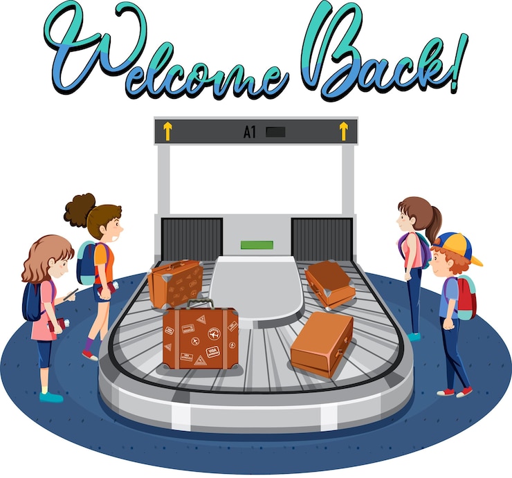 Free Vector people cartoon characters in the airport