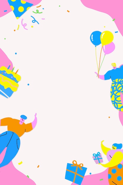 Бесплатное векторное изображение Люди празднуют вектор дня рождения