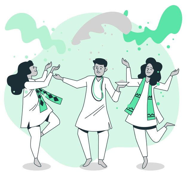 Free vector people celebrating holi festival concept illustration