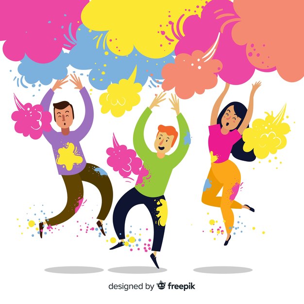 people celebrating holi festival