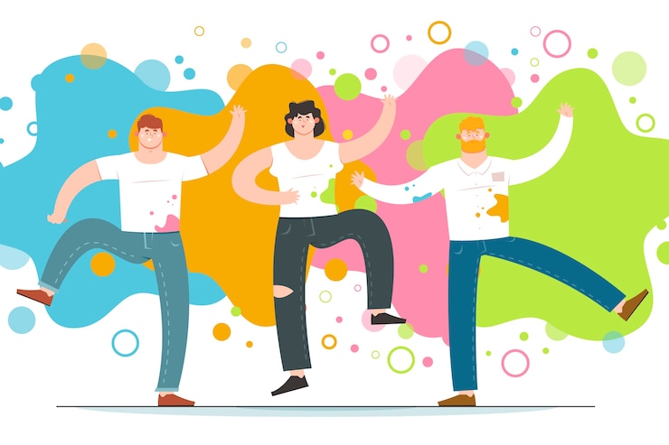 無料Vector ホーリー祭を祝う人々