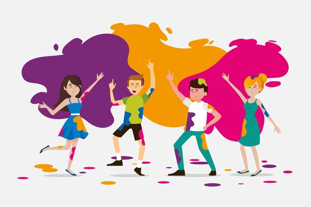 people celebrating holi festival