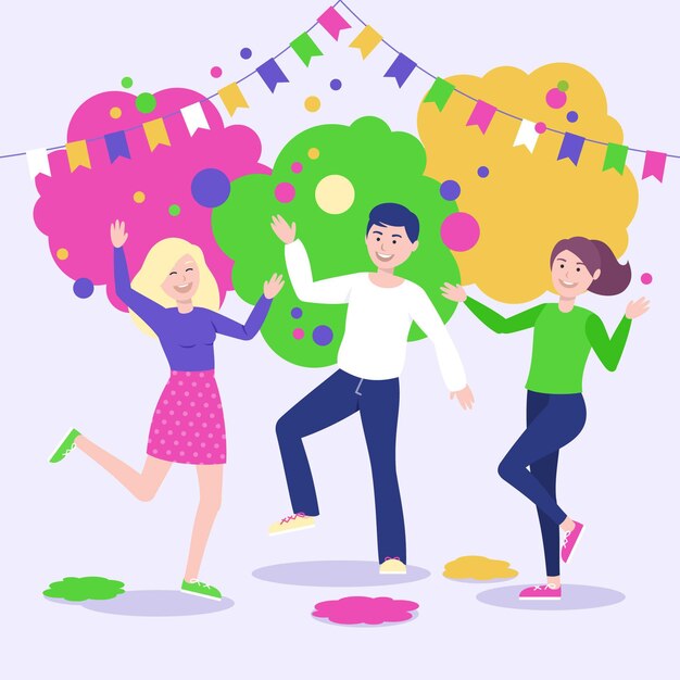 ホーリー祭を祝う人々