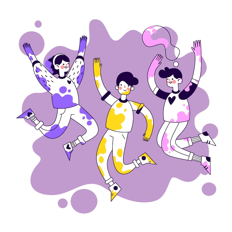 Free Vector people celebrating holi festival