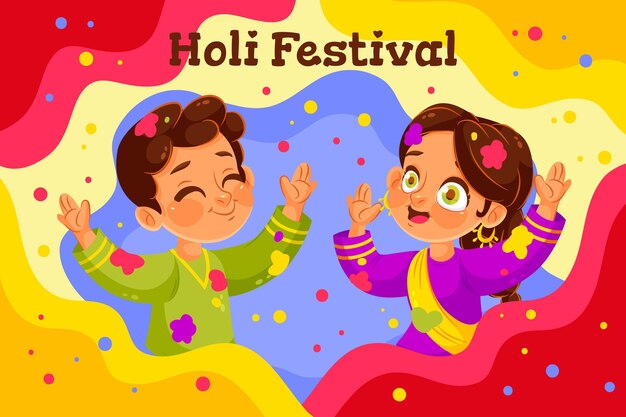 Holi 축제를 축하하는 사람들