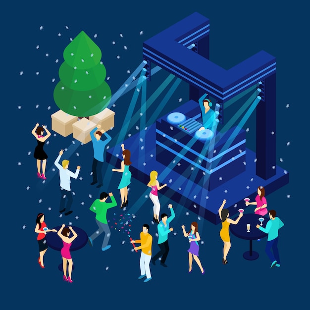 Free vector people celebrating new year illustration