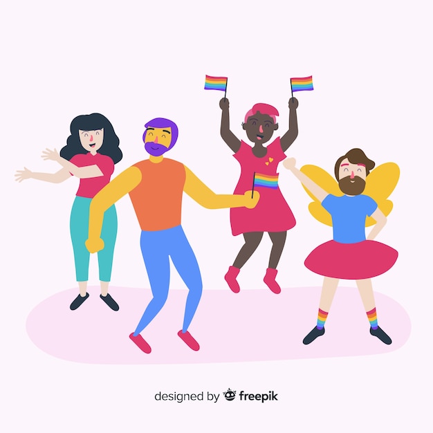 People celebrating pride day collection