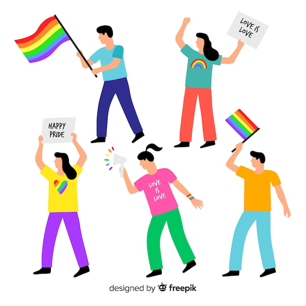 People celebrating pride day