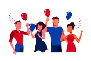 Free vector people celebrating together concept