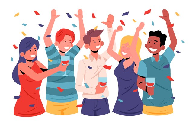 people celebrating together design