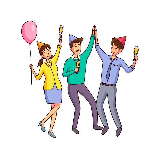 Free Vector people celebrating together