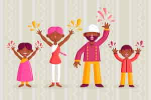 Free vector people celebration holi festival