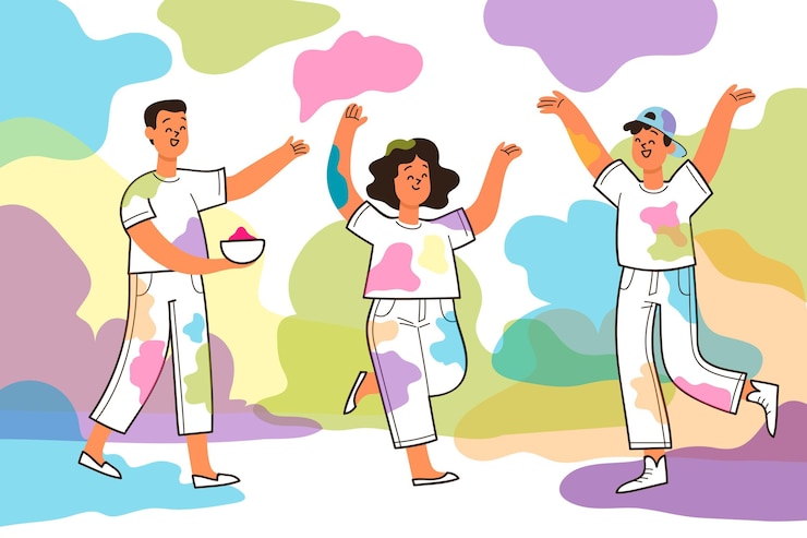 Free Vector people celebration holi festival