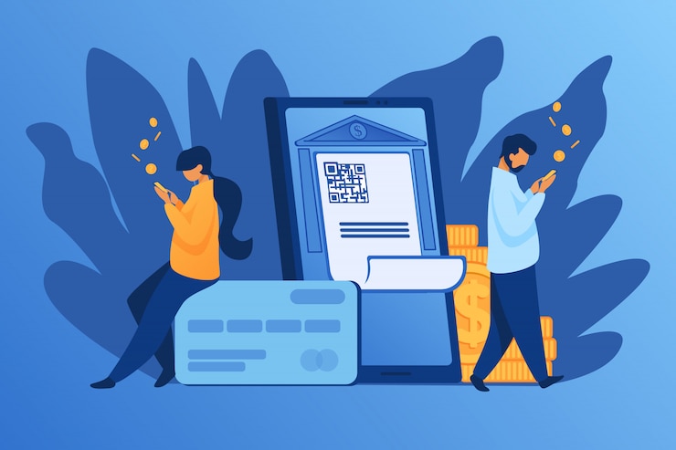 Free Vector people check money on accounts
