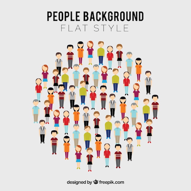 People in circle with flat design