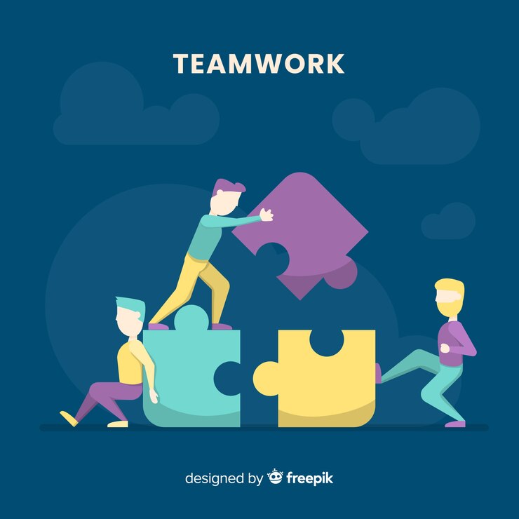 Free Vector people connecting puzzle pieces