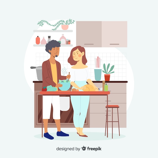 Free vector people cooking collection
