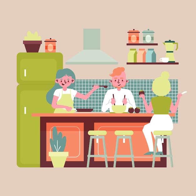 People cooking concept