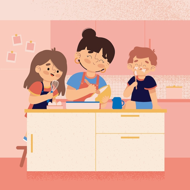 Free vector people cooking concept